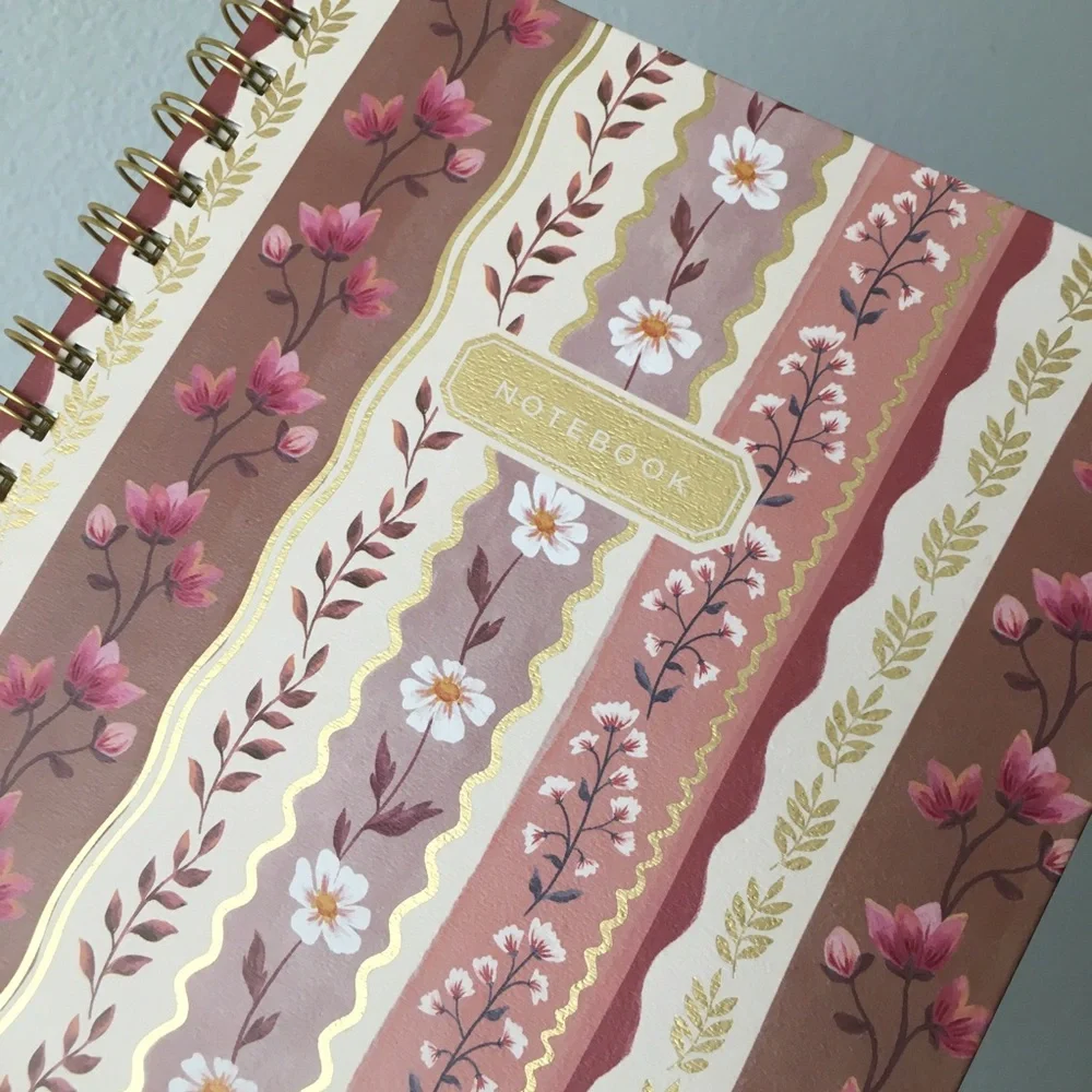 Clementine Spiral Notebook ~ Beautiful Vintage Florals and Vines
